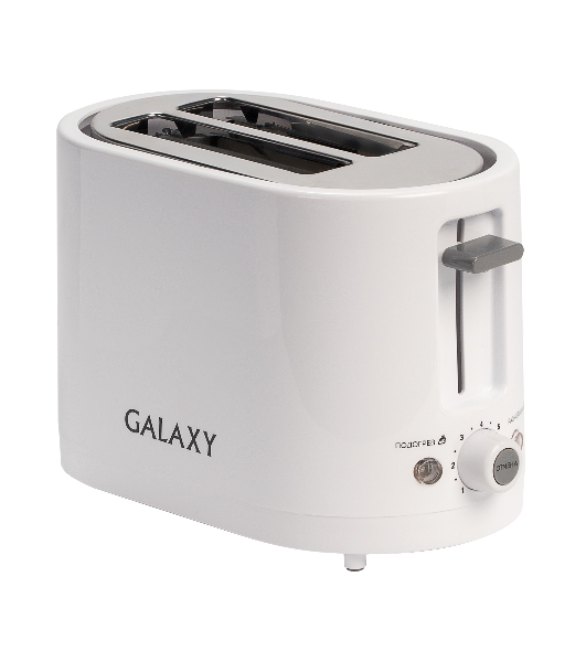 Тостер Galaxy Line GL 2908, белый, пластик, 800 Вт