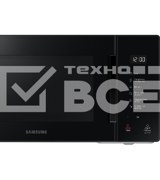Микроволновая печь Samsung MS23T5018AK/BW черный, 23 л, 800 Вт, переключатели - сенсор