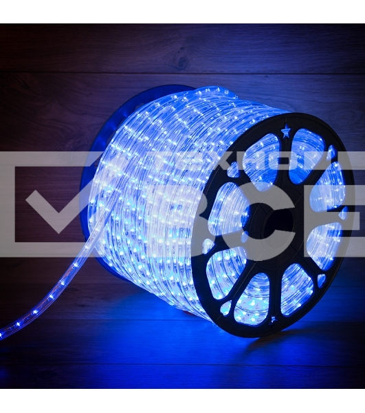 Дюралайт LED, постоянное свечение (2W) - синий, 24 LED/м, Ø10мм, бухта 100м