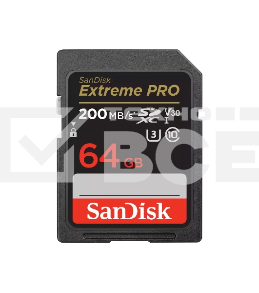 Карта памяти SanDisk Extreme PRO 64GB SDXC Memory Card 200MB/s