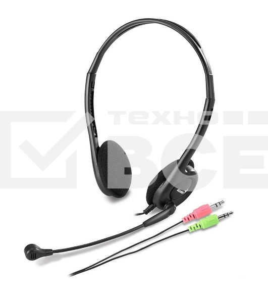Гарнитура проводная с микрофоном Genius HS-200C черный