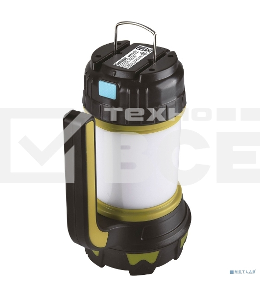 Фонарь акк. Camelion LED5124 черн/зел, USB2.0, Micro USB, Powerbank, 5Вт, 4,4 А-ч, пластик, кор.)