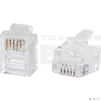 Коннектор Cabeus, RJ12(6p6c), кат. 5, неэкр., цвет: прозрачный, фото 1