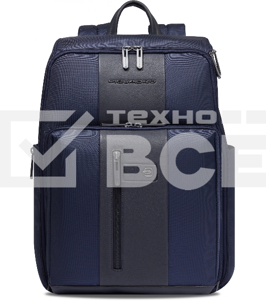 Рюкзак Piquadro Brief2 CA6648BR2/BLU темно-синий нейлон/натур.кожа
