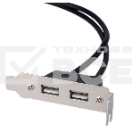 Планка USB 2.0 на заднюю панель низкопрофильная Cablexpert CCUSBRECEPTACLE-LP, 2 порта USB, фото5