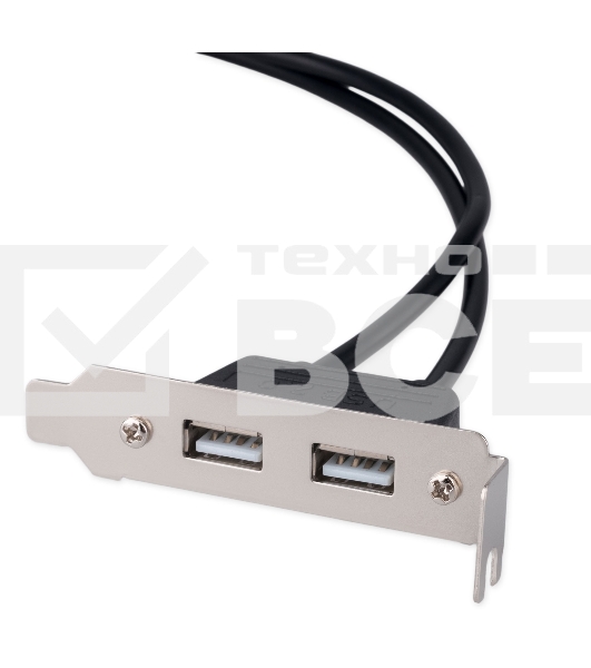 Планка USB 2.0 на заднюю панель низкопрофильная Cablexpert CCUSBRECEPTACLE-LP, 2 порта USB