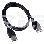 Кабель-удлинитель USB2.0 Cablexpert CCP-USB2-AMAF-1M, AM/AF, медь, двойн.экран, Pro, 1м, черный, пакет, фото4