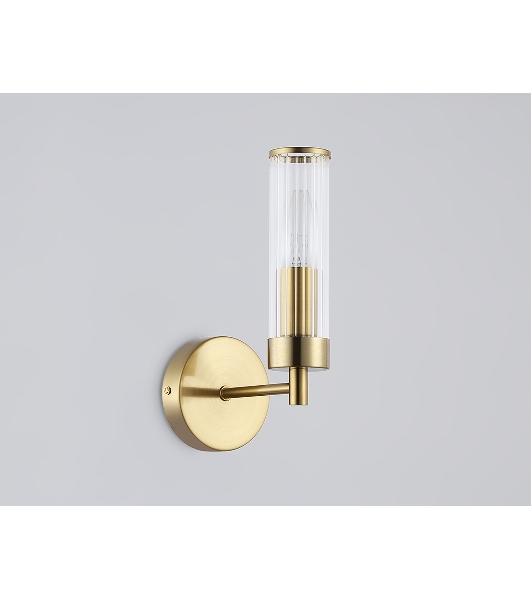 Настенный светильник Ambrella light LH55164 BS/CL латунь/прозрачный E14 max 40W 155*100*245
