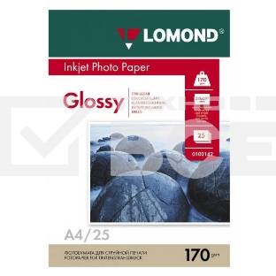 Фотобумага LOMOND Одностороняя Глянцевая 170 г/м2 A4/25л.
