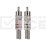 Разъем штекер Proconnect RCA металл пайка ZN черный/красный, фото3