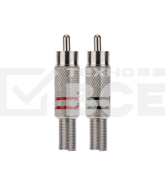 Разъем штекер Proconnect RCA металл пайка ZN черный/красный