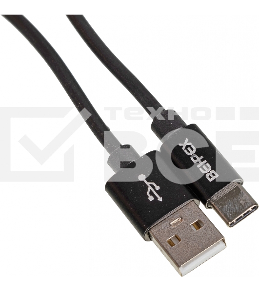 Кабель USB (m)-USB Type-C (m) 1м черный