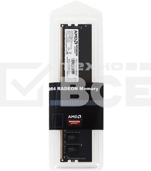 Оперативная память AMD 4GB DDR4 2133MHz DIMM R7 Performance Series Black R744G2133U1S-U Non-ECC, CL15, 1.2V, Retail