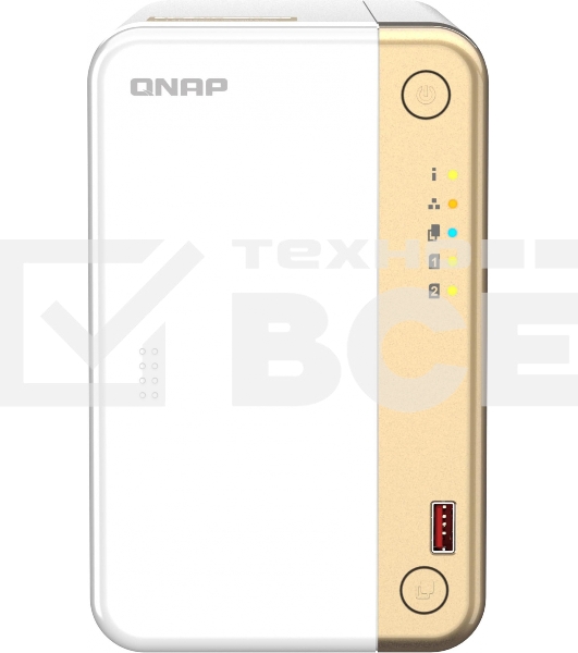 Сетевое хранилище channel QNAP TS-262-4G NAS 2 HDD trays, 2 x M.2 NVMe PCIe Gen 3 x1, 2-core Intel Celeron N4505  2.9 GHz, 4 GB RAM (4GB max), 1x2.5 Gigabit Ethernet , Slot PCIe Gen 3 x2, 2 USB 3.2 Gen 2 (10Gbps) Port, 2xUSB USB 2.0 port, 1xHDMI 2.0