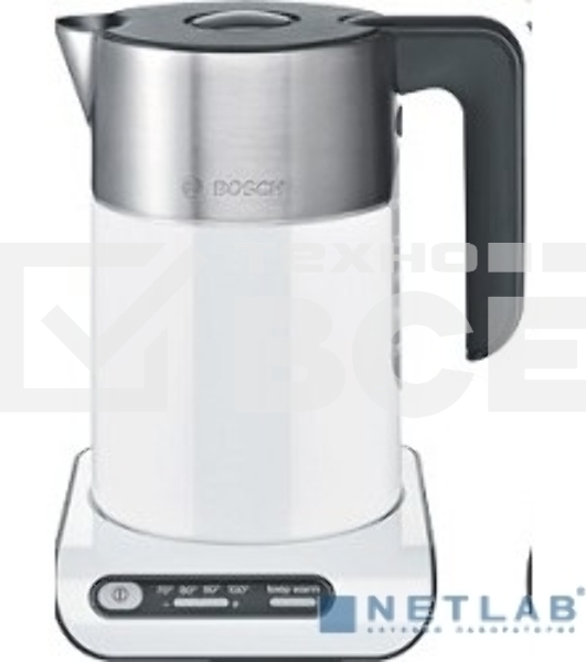 Чайник электрический Bosch TWK8611P 1.5л. 2400Вт белый/серебристый (корпус: нержавеющая сталь)