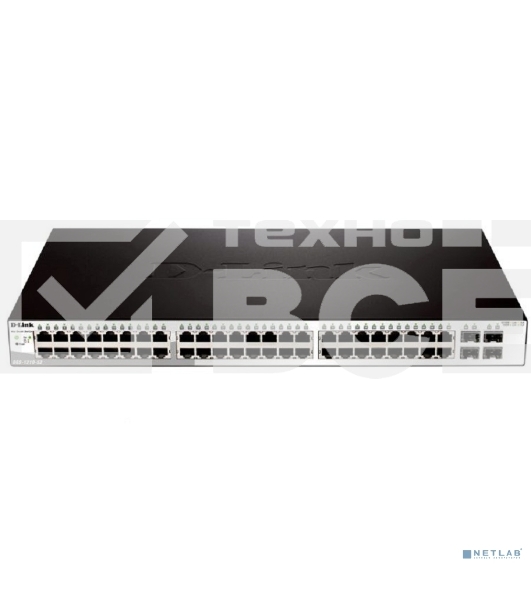 Настраиваемый коммутатор D-Link DGS-1210-52/F3A WebSmart с 48 портами 10/100/1000Base-T и 4 комбо-портами 100/1000Base-T/SFP