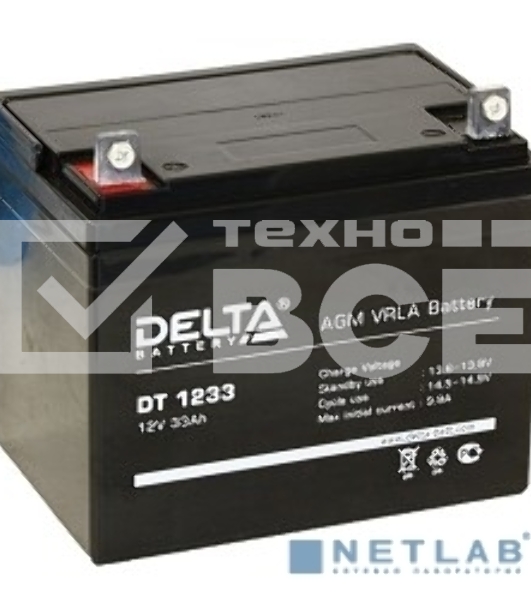 Батарея Delta DT 1233 (33 А\ч, 12В) свинцово- кислотный аккумулятор