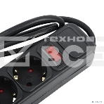 Сетевой фильтр Perfeo 'REAL POWER', 3,0 м, 5 розеток, 16А, 3500 Вт, тройная защита, черный., фото 1