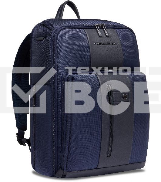 Рюкзак Piquadro Brief2 CA6648BR2/BLU темно-синий нейлон/натур.кожа