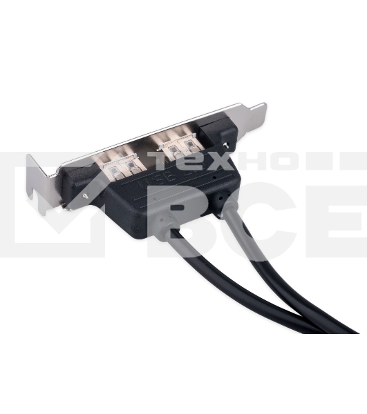 Планка USB 2.0 на заднюю панель низкопрофильная Cablexpert CCUSBRECEPTACLE-LP, 2 порта USB