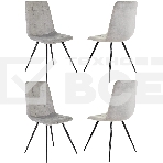 Стул для дома Бюрократ CH-K1_4 комплект 4шт св.серый Holland 09 металл черный на ножках, фото3