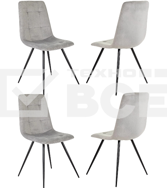 Стул для дома Бюрократ CH-K1_4 комплект 4шт св.серый Holland 09 металл черный на ножках