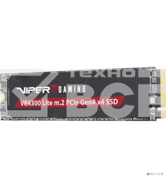 Накопитель SSD Patriot Viper VP4300 Lite, 500Gb, PCIe 4.0 x4, M.2 2280, NVMe, R/W 7000/4000, с радиатором