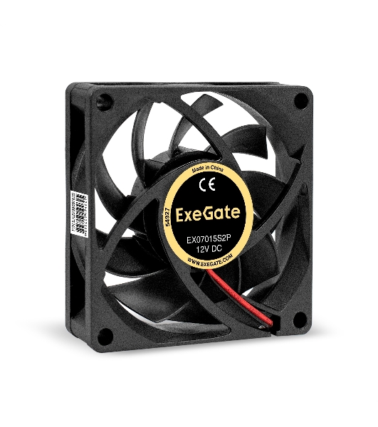 Вентилятор 12В DC ExeGate EX07015S2P (70x70x15 мм, Sleeve bearing (подшипник скольжения), 2pin, 2500RPM, 23dBA)