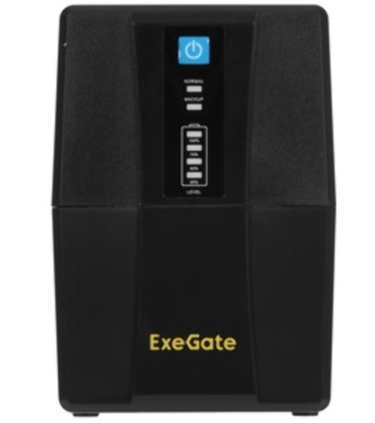 Источник бесперебойного питания ExeGate Power Back BNB-650.LED.AVR.2SH.RJ.USB (650VA/360W, LED, AVR,2*Schuko, RJ45/11, USB, батарея 12V 7.2Ah, Black)