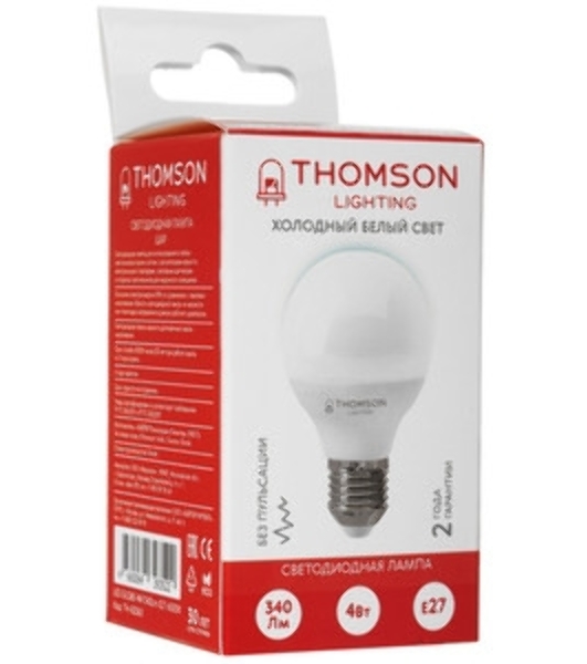 Лампа cветодиодная LED Thomson TH-B2300 E27, груша, 5Вт, 6500К, белый холодный, 1 шт.