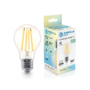 Лампа светодиодная 602014 Filament LED A60 20W IC E27 4000K 220-240V