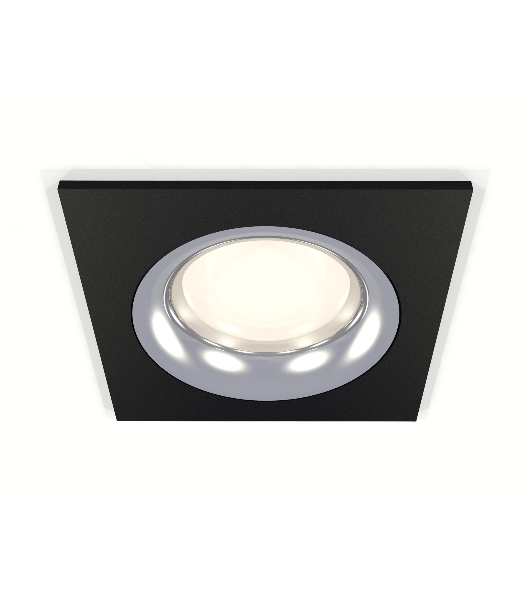 Комплект встраиваемого светильника Ambrella light XC7632003 SBK/PSL черный песок/серебро полированное MR16 GU5.3 (C7632, N7012)