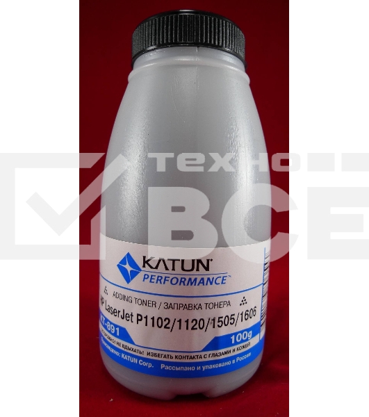 Тонер HP LJ P1102/1120/1505/22/66/1606 LBP-3010/3250 (фл, 100г) Katun фас России