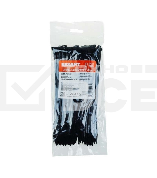 Хомут Rexant (07-0201) nylon 3.6 х 200 мм 100 шт черный