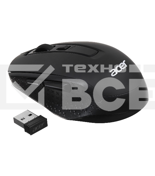 Мышь беспроводная Acer OMR070 черный, 1600 dpi, радиоканал, Bluetooth, USB, кнопки - 6