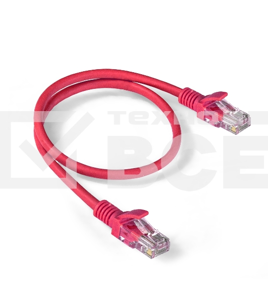 Патч-корд ExeGate EX286378RUS UTP-RJ45-RJ45-5e-0,5M-LSZH-RD, UTP, cat.5e, LSZH, 0.5м, красный