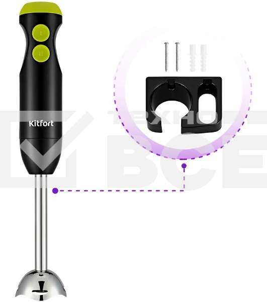 Блендер погружной Kitfort КТ-3041-2 350Вт черный/салатовый