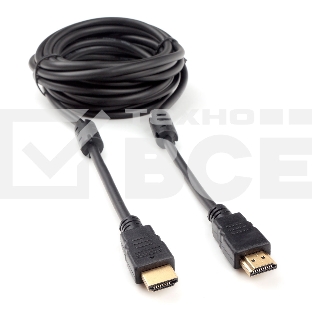 Кабель HDMI Cablexpert CCF2-HDMI4-15, 19M/19M, v2.0, медь, позол.разъем, экран, 2 фер.кольца, 4.5м, черный, пакет