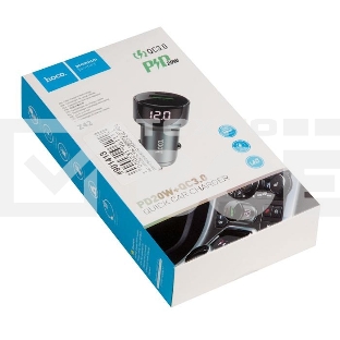 Автомобильная зарядка (от прикуривателя) HOCO Z42, PD20, QC3.0, один порт USB, один порт Type-C, серый