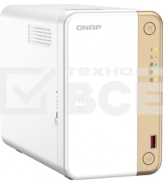 Сетевое хранилище channel QNAP TS-262-4G NAS 2 HDD trays, 2 x M.2 NVMe PCIe Gen 3 x1, 2-core Intel Celeron N4505  2.9 GHz, 4 GB RAM (4GB max), 1x2.5 Gigabit Ethernet , Slot PCIe Gen 3 x2, 2 USB 3.2 Gen 2 (10Gbps) Port, 2xUSB USB 2.0 port, 1xHDMI 2.0