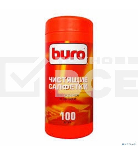 Салфетки Buro BU-Tscreen, 100 шт для экранов мониторов/плазменных/ЖК телевизоров/ноутбуков туба 100шт влажных