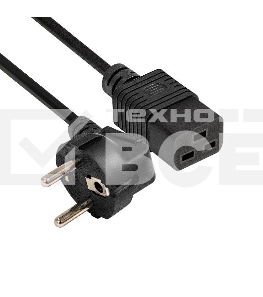Кабель питания ExeGate Special PC19-5S (Евровилка Schuko->C19, 3*1.5mm2, CCA, черный, 5м)