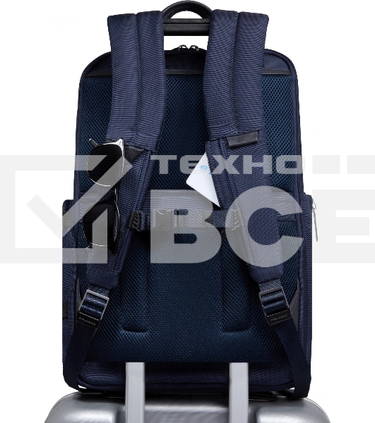 Рюкзак Piquadro Brief2 CA6648BR2/BLU темно-синий нейлон/натур.кожа