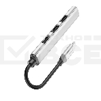 Разветвитель USB3.0/2.0 Hoco HB26, 3xUSB2.0, USB3.0, кабель Type-С 13см, серебристый алюминий, фото3