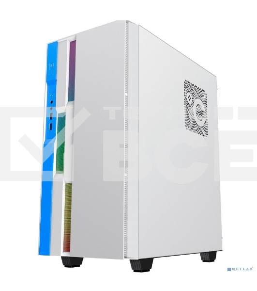 Компьютерный корпус GameMax Brufen C3 WB без БП, MidiT, ATX, Бело-гол, Зак. стекл., USB 3.0, 1*120; 1*140мм вент.