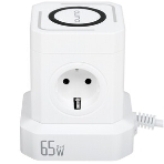 Сетевой фильтр Qumo Power Block System PD + Fast Wireless SFU2PD (P-0010) белый, 4 розетки, фото 1