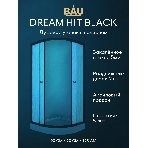 Душевой уголок BAU Dream Hit Black с поддоном 90x90х195, рифленое закаленное стекло, черный профиль, фото2