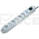Сетевой фильтр Pilot GL 6 розеток (5 евро + 1 без заземления) 3 м Surge protector Pilot GL 6 outlets (5 euro + 1 without ground) 10A / 2.2kVt, 3m, фото 1