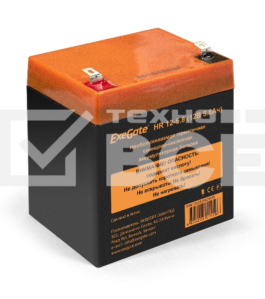 Батарея ExeGate EX285951RUS HR 12-5.8 (12V 5.8Ah 1223W, клеммы F2)