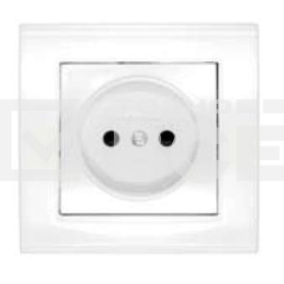 Розетка 1-м СП Бриллиант 16А IP20 защ. шторки без заземл. бел. Universal 7947595